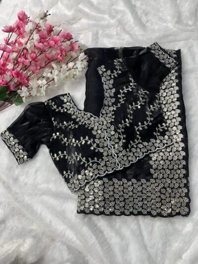 Pure soft zimmy choo silk saree - Image 5