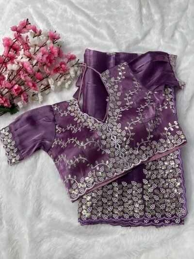 Pure soft zimmy choo silk saree - Image 4