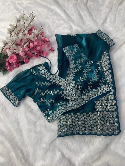 Pure soft zimmy choo silk saree - Image 6